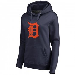 Detroit Tigers Women\'s Team Color Primary Logo Pullover Hoodie - Navy