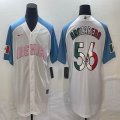 2023 World Cup Mexico #56 Randy Arozarena white skyblue majestic baseball jerseys 52