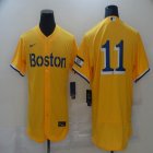 Nike Boston Red Sox #11 Yellow Flexbase Authentic Collection Jersey-BD