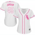 2017 Women Chicago White Sox #45 Michael Jordan white majestic mlb jersey