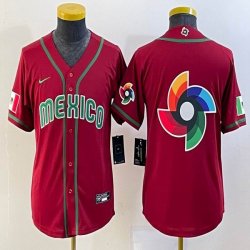 Youth 2023 World Cup Mexico blank red majestic baseball jerseys 08