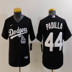 Youth Nike Los Angeles Dodgers#44 Padilla black majestic baseball Jersey-BD 02