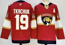 Florida Panthers #19 Matthew Tkachuk red hockey jersey with C patch