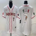 2023 World Cup Mexico #7 Julio Urias white majestic baseball jerseys 56