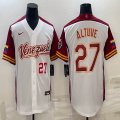 Majestic Venezuela Baseball #27 Jose Altuve White 2023 World Baseball Classic Replica Player Jersey 02