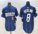 Nike Detroit Tigers #8 Matt Vierling blue Majestic baseball jerseys city version 01