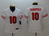 Women 49ers #10 Jimmy Garoppolo nike white Color Rush Limited Jersey-BD