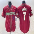 2023 World Cup Mexico #7 Julio Urias red majestic baseball jerseys 97