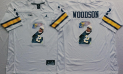 Michigan Wolverines #2 Charles Woodson White fashion college football jersey