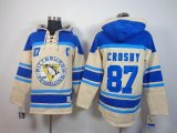 Pittsburgh Penguins #87 S.Crosby beige blue C patch NHL Hooded Sweatshirt