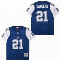 Dallas Cowboys 21# Deion Sanders Throwback blue white nfl Jersey