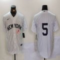 Nike New York Yankees 5# white MLB baseball Jersey-BD 01