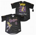 Nike Los Angeles Dodgers 8 and 24 Kobe Bryant black majestic baseball Jersey-KB patch Portrait version-SG