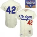 Dodgers 42 Jackie Robinson Cream 1955 mlb jersey