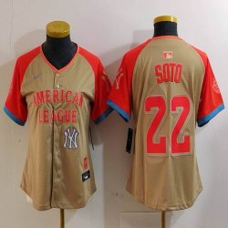 Women American League #22 Juan Soto Nike Cream 2024 MLB All-Star Game Limited Player Jersey 03