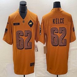 Philadelphia Eagles 62# Jason Kelce 2023 Brown Salute To Service Limited Jerseys