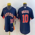 Women Nike Houston Astros #10 Yuli Gurriel dark blue baseball jerseys