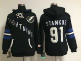 women Tampa Bay Lightning 91# stamkos black nhl Hooded Sweatshi