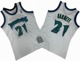 Minnesota Timberwolves #21 Kevin Garnett white Throwback basketball jersey 01