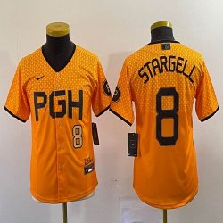 Youth Nike Pittsburgh Pirates #8 Willie Stargell Gold majestic baseball jerseys city version-BD 02