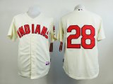 Cleveland Indians #28 Corey Kluber beige mlb baseball jersey