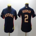 Women nike Houston Astros #2 Alex Bregman dark blue majestic baseball jerseys