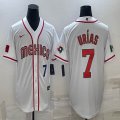 2023 World Cup Mexico #7 Julio Urias white majestic baseball jerseys 23