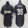 Nike Chicago White Sox #35 Thomas black Majestic baseball jerseys city version-BD