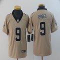 Youth Nike New Orleans Saints #9 Drew Brees yellow new Color Rush Limited Jersey Inverted version