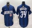 Nike Detroit Tigers #34 Jake Rogers blue Majestic baseball jerseys city version