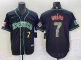 2023 World Cup Mexico #7 Julio Urias black majestic baseball jerseys 117