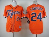 Detroit Tigers 24 Miguel Cabrera orange throwback mlb jersey