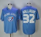 Toronto Blue Jays 32 Harry Halladay throwback skyBlue majestic baseball jersey