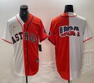 Nike Houston Astros blank orange white splits baseball jerseys 05