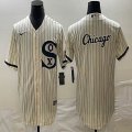 Nike Chicago White Sox blank beige majestic baseball jersey big logo 02