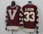 2013 Vancouver Canucks #33 H.SEDIN Red NHL Jerseys C patch