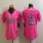 Women Nike Dallas Cowboys blank pink baseball jerseys Joint name-BD 01