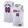 Customized Miami Heat white basketball jerseys city version