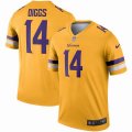 Nike Minnesota Vikings #14 Stefon Diggs Yellow NFL Jersey Inverted version