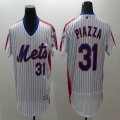 2016 New York Mets #31 Mike Piazza white blue stripe elite baseball jerseys