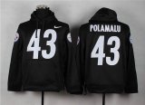 Nike Pittsburgh Steelers #43 Troy Polamalu black nfl Hooded Sweatshirt