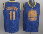 Golden State Warriors 11 Klay Thompson blue Decorative pattern basketball jerseys