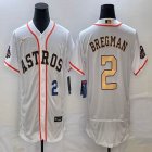 Nike Houston Astros #2 Alex Bregman white gold Flexbase Authentic Collection Jersey 01