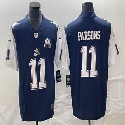 Nike Dallas Cowboys #11 Micah Parsons blue white throwback Color Rush Limited Jersey