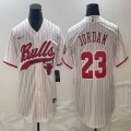 Nike Chicago Bulls #23 Michael Jordan Hemp white basketball jerseys Joint name-BD