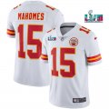 2023 Super Bowl Nike Kansas City Chiefs #15 Patrick Mahomes white Color Rush Limited Jerseys