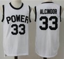 Power #33 Lew Alcindor white High School Jersey