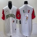 2023 World Cup Mexico #7 Julio Urias white red majestic baseball jerseys 30