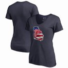 Atlanta Falcons NFL Pro Line by Fanatics Branded Women's Banner State V-Neck T-Shirt â€“ Navy