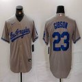 Nike Los Angeles Dodgers #23 Kirk Gibson gray majestic baseball jerseys